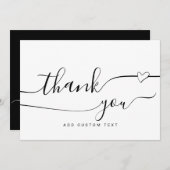 カスタムエレガントハート書道サンキューカード 招待状 (正面/裏面)