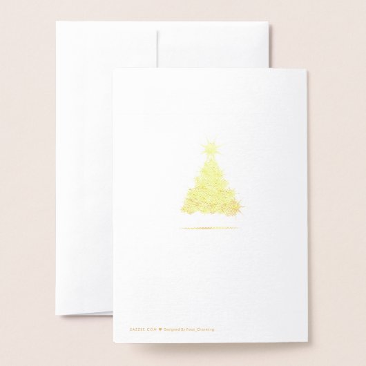 カスタムエレガントパーソナライズされたきらめく木 箔カード (裏面封筒付き)