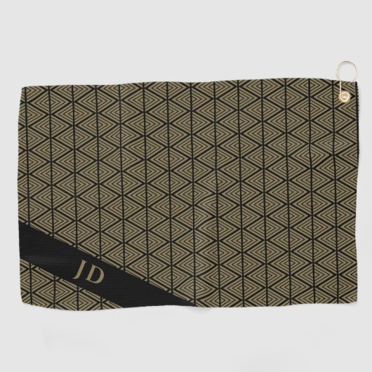 カスタムエレガントパーソナライズされたゴルファーモノグラムの ゴルフタオル (横)