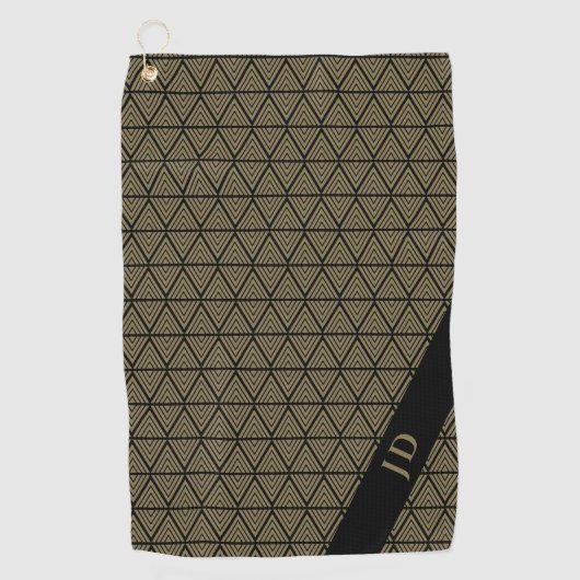 カスタムエレガントパーソナライズされたゴルファーモノグラムの ゴルフタオル (正面)