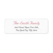 カスタムエレガントパーソナライズされたモダン差出人住所 ラベル (正面)