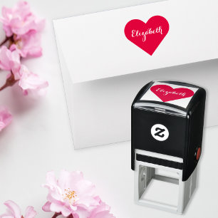 カスタムエレガントパーソナライズされたScript NameハートLove セルフインキングスタンプ