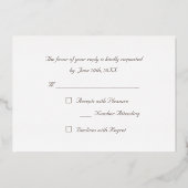 カスタムエレガントパーティーシンプルイベントRSVPバラ金ゴールド 箔招待状 (裏面)