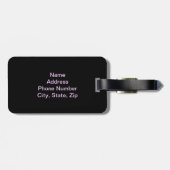 カスタムエレガントピンクローズラゲージタグ ラゲッジタグ (裏面横)