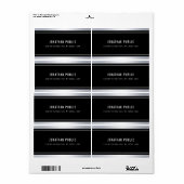 カスタムエレガントフェイクシルバーブラックモダンシッピング ラベル (フルシート)