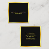 カスタムエレガントフェイク金ゴールドモダンテンプレートトレンディー スクエア名刺 (正面/裏面)