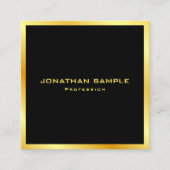 カスタムエレガントフェイク金ゴールドモダンテンプレートトレンディー スクエア名刺 (正面)