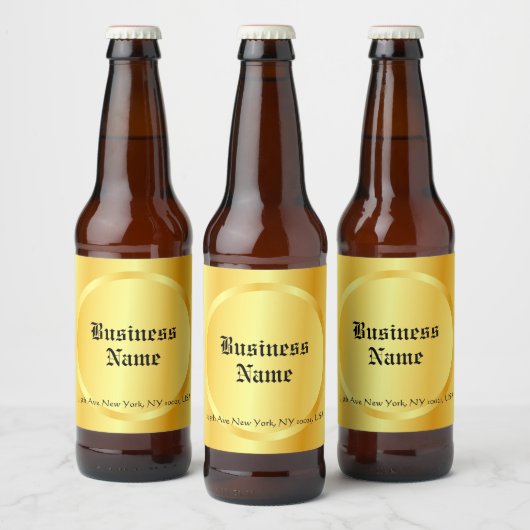 カスタムエレガントフェイク金ゴールド書スクリプト ビールラベル (ボトル)