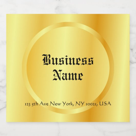 カスタムエレガントフェイク金ゴールド書スクリプト ビールラベル (シングルラベル)