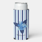 カスタムエレガントフローラストライプ単色 スリム缶クーラー (Seltzer正面)