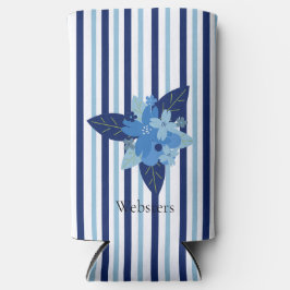 カスタムエレガントフローラストライプ単色 スリム缶クーラー