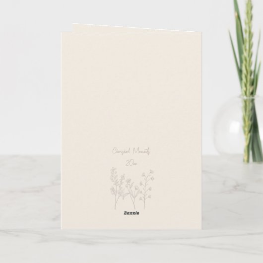 カスタムエレガントフローラ友情引用文誕生日 カード (裏面)