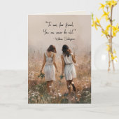 カスタムエレガントフローラ友情引用文誕生日 カード (黄色い花)