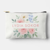 カスタムエレガントフローラ水色 アクセサリーポーチ (正面)