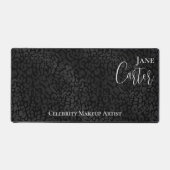 カスタムエレガントブラックレオパードの名業 デスクマット (正面)