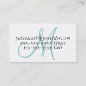 カスタムエレガントブルーモノグラムモンミーコールカード コーリングカード (裏面)