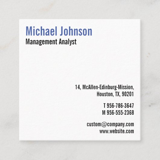 カスタムエレガントプロフェッショナルモダンシンプルクール スクエア名刺 (正面)