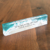 カスタムエレガントプロフェッショナルモダンビーチ デスクネームプレート (側面)