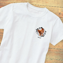 カスタムエレガントペット犬の猫写真名 Tシャツ