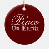 カスタムエレガントホリデーレッドピースオンアース セラミックオーナメント (裏面)