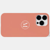 カスタムエレガントミニマルモノグラムオレンジピーチコーラル Case-Mate iPhoneケース (裏面 (横))