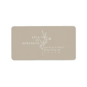 カスタムエレガントミニマルTaupe Wedding RSVPラベル ラベル (正面)
