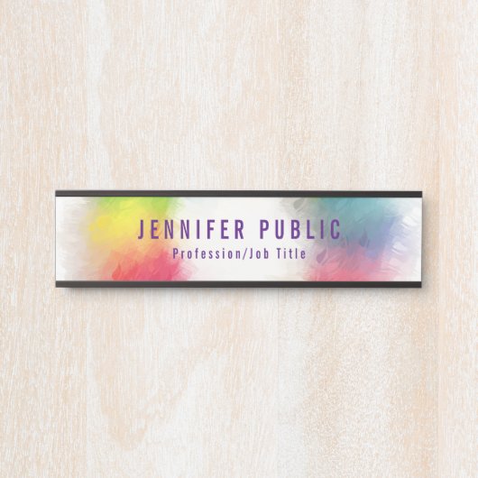 カスタムエレガントモダンカラフルテンプレートトレンディー サインプレート (正面)