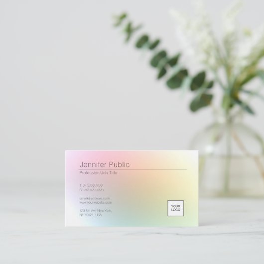 カスタムエレガントモダンカラフルテンプレート 名刺 (スタンド正面)