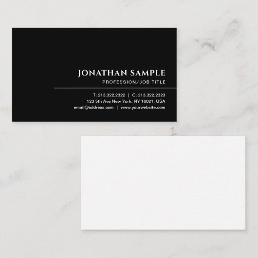 カスタムエレガントモダンシンプルテンプレート 名刺 (正面/裏面)