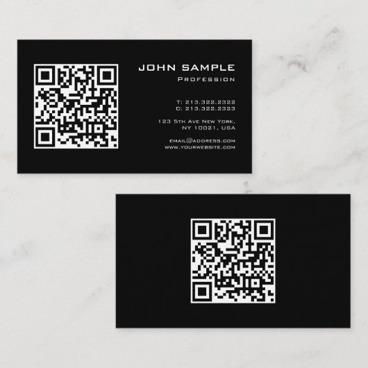 カスタムエレガントモダンシンプルテンプレートQRコード 名刺 (正面/裏面)