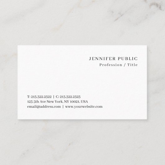 カスタムエレガントモダンシンプルデザインテンプレートかわいい 名刺 (裏面)