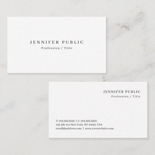 カスタムエレガントモダンシンプルデザインテンプレートかわいい 名刺 (正面/裏面)