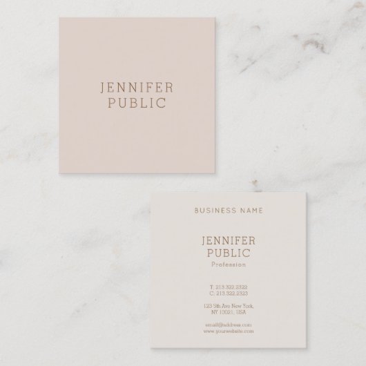 カスタムエレガントモダンシンプルデザインテンプレート スクエア名刺 (正面/裏面)