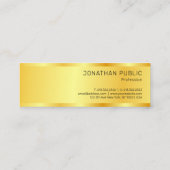 カスタムエレガントモダンシンプルデザイン金ゴールドルック スキニー名刺 (裏面)