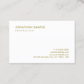 カスタムエレガントモダンシンプル金ゴールド白テンプレート 名刺 (裏面)