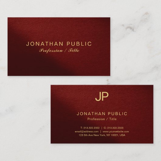 カスタムエレガントモダンテンプレートプロフェッショナル 名刺 (正面/裏面)