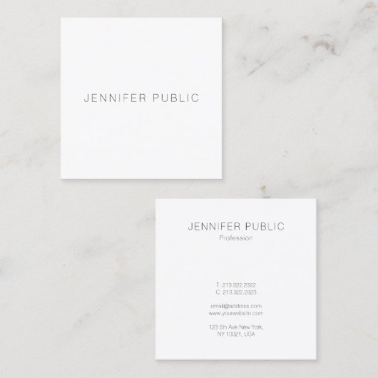 カスタムエレガントモダンデザインテンプレート スクエア名刺 (正面/裏面)