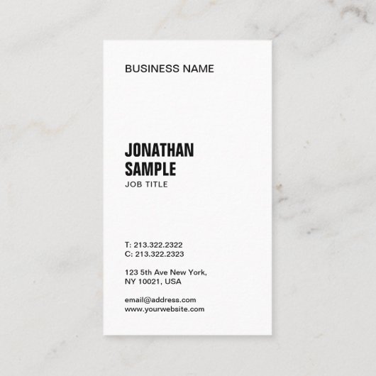 カスタムエレガントモダンパーソナライズされたシンプルテンプレート 名刺 (裏面)