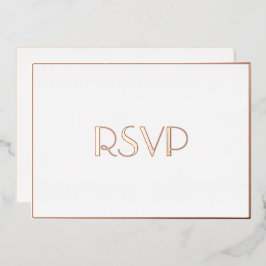 カスタムエレガントモダンパーティーRSVPホワイトローズ金ゴールド 箔招待状