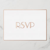 カスタムエレガントモダンパーティーRSVPホワイトローズ金ゴールド 箔招待状 (正面)