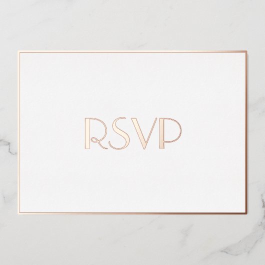 カスタムエレガントモダンパーティーRSVPホワイトローズ金ゴールド 箔招待状 (正面)