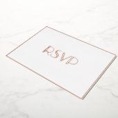 カスタムエレガントモダンパーティーRSVPホワイトローズ金ゴールド 箔招待状 (回転した状態)