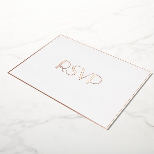 カスタムエレガントモダンパーティーRSVPホワイトローズ金ゴールド 箔招待状 (回転した状態)