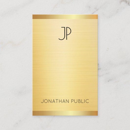 カスタムエレガントモダンフェイク金ゴールドプロフェッショナル 名刺 (正面)