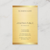 カスタムエレガントモダンフェイク金ゴールドプロフェッショナル 名刺 (裏面)