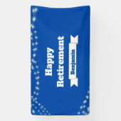 カスタムエレガントモダンブルーハッピーリタイア 横断幕 (縦)