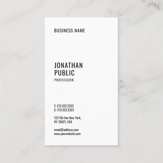 カスタムエレガントモダンプロフェッショナルテンプレートお洒落 名刺 (裏面)