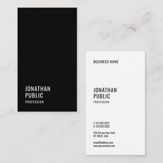 カスタムエレガントモダンプロフェッショナルテンプレートお洒落 名刺 (正面/裏面)