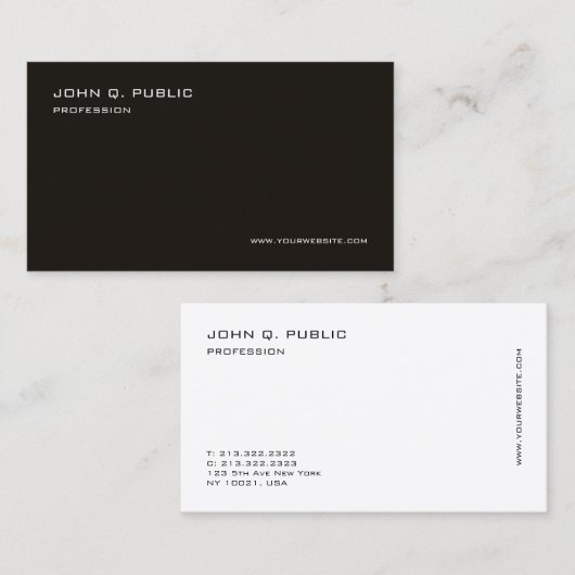 カスタムエレガントモダンプロフェッショナルテンプレート 名刺 (正面/裏面)