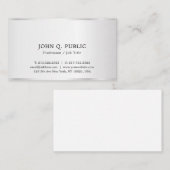 カスタムエレガントモダンプロフェッショナルフェイク銀 名刺 (正面/裏面)